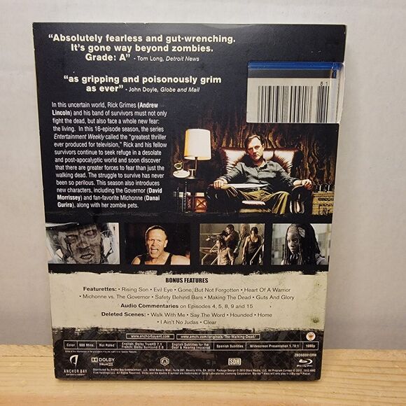 BLU-RAY The Walking Dead Complete Third Season w/ outter sleeve SEALED - Picture 2 of 2